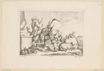 Drie mannen vangen drie schapen
