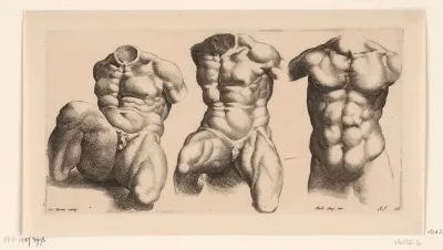 Drie mannentorso's
