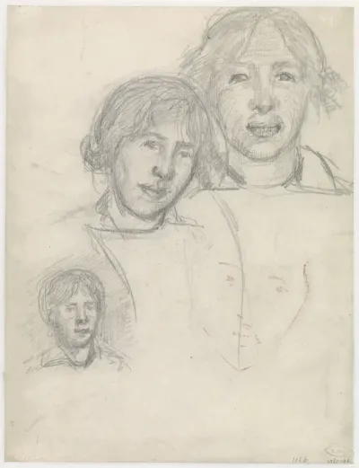 Drie meisjeshoofden