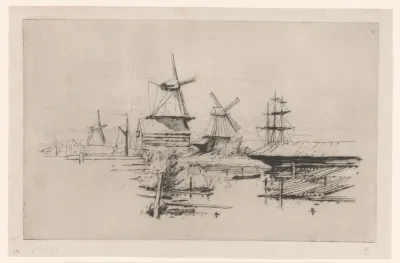 Drie molens bij Dordrecht