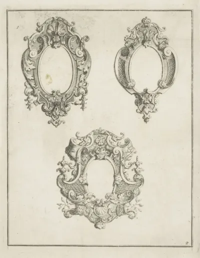 Drie ovale cartouches