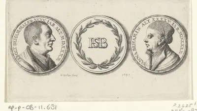 Drie penning met de portretten van Hans Sebald Beham en Anna Beham