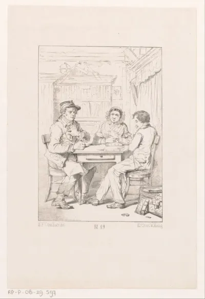 Drie personen aan tafel
