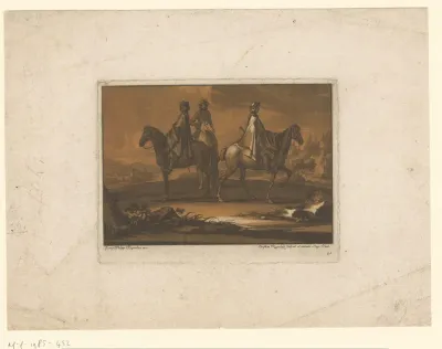 Drie ruiters in mantels