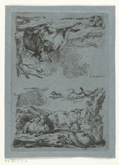 Drie schapen en een koe