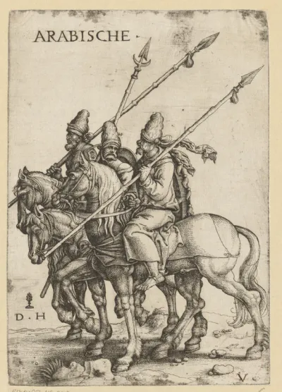 Drie soldaten te paard