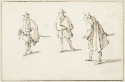Drie staande mannen