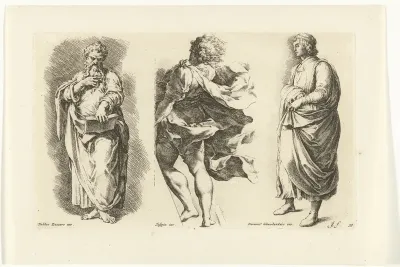 Drie staande mannen