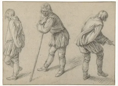 Drie staande mannen