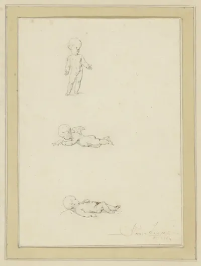 Drie studies van een putto