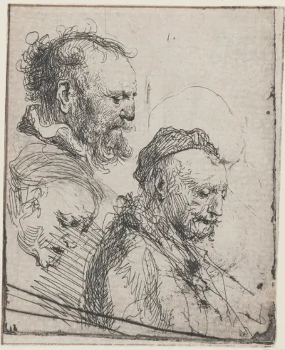 Drie studies van oude-mannenhoofden