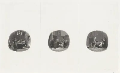 Drie titelprentjes voor J.F. Oltmans' Het Slot Loevestein in 1570