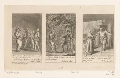Drie voorstellingen uit William Shakespeares Merry Wives of Windsor