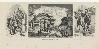 Drie voorstellingen van brandweermannen te Tokyo
