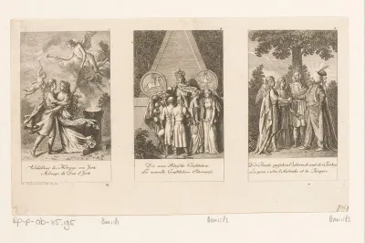 Drie voorstellingen van gebeurtenissen uit de nieuwere geschiedenis