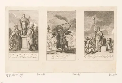 Drie voorstellingen van gebeurtenissen uit de nieuwere geschiedenis