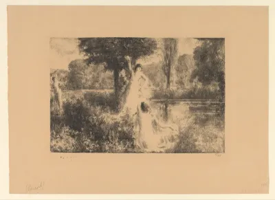 Drie vrouwen aan de waterkant