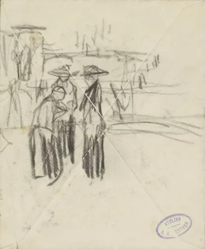 Drie vrouwen, mogelijk op straat