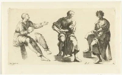 Drie zittende mannen