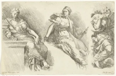 Drie zittende vrouwen