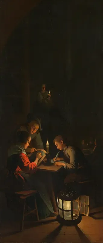 Drieluik met allegorie op het kunstonderwijs