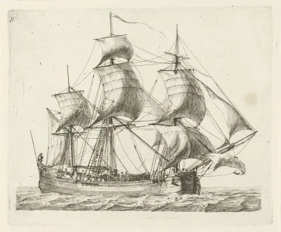 Driemaster met de wind in de zeilen