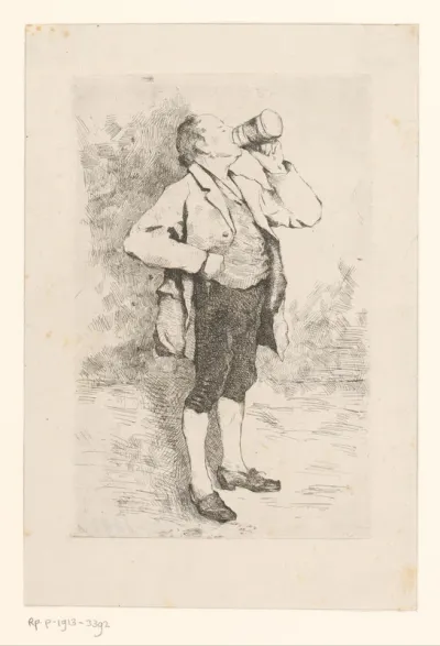 Drinkende man