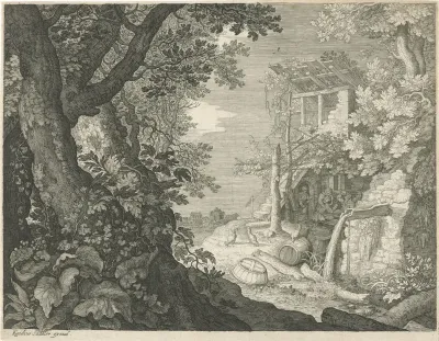 Drinkende mannen in een herberg