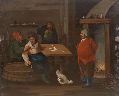 Drinkers and smokers in an interior (2)