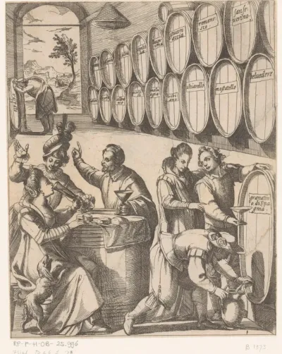 Drinkfestijn in een wijnkelder