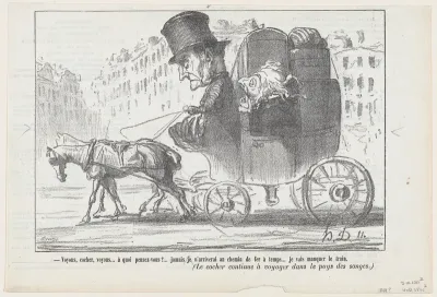 Driver.... driver!.... what are you thinking?, from 'The coachmen of Paris,' published in Le Journal Amusant