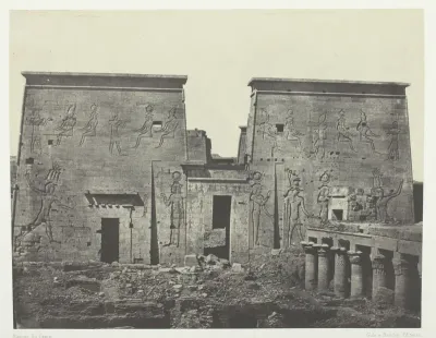 Drômos et Philônes, Grand Temple d'Isis à Pilônes; Nubie, plate 72 from the album "Egypte, Nubie, Palestine et Syrie" (1852)