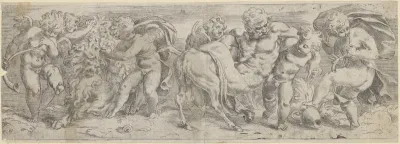 Dronken sater en putti