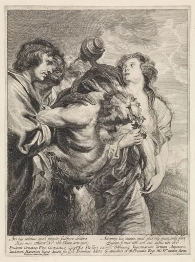 Dronken Silenus ondersteund door bacchanten