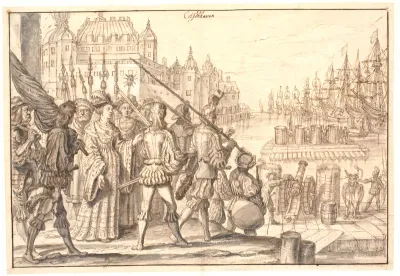 Dronning Philippa, Kong Erici Pomerani Gemalinde, forsvarer Kjøbenhavn mod Hansestæderne i Kongens Fraværelse. Aar 1428