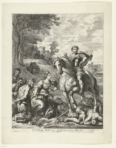 Drusus onderwerpt Germania; intocht van Ferdinand te Gent in 1635 (nr. 29)