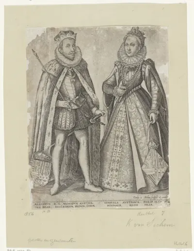 Dubbelportret van Albrecht, aartshertog van Oostenrijk en Isabella van Spanje