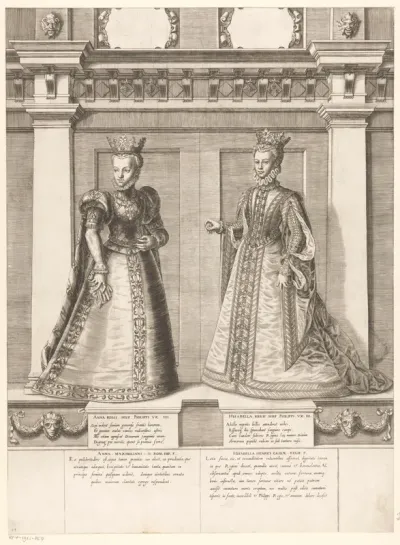 Dubbelportret van Anna-Maria van Oostenrijk en Isabella van Spanje
