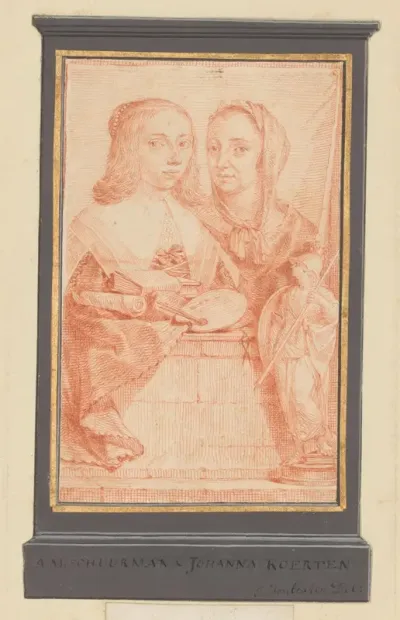 Dubbelportret van Anna Maria van Schurman en Johanna Koerten