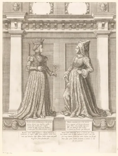 Dubbelportret van Bianca Maria Sforza en Maria van Bourgondië
