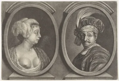 Dubbelportret van een man en een vrouw