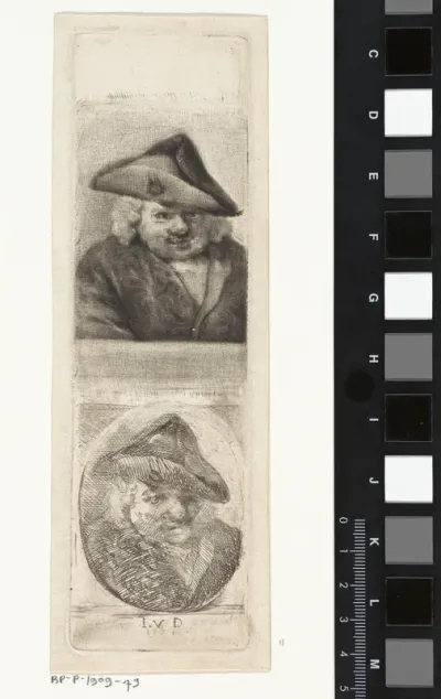 Dubbelportret van een man met een steek, mogelijk Joannes van Dreght