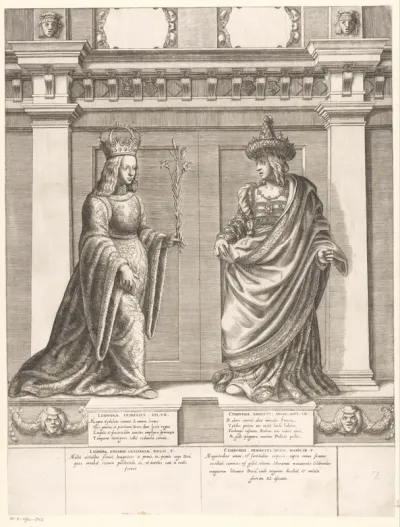 Dubbelportret van Eleonora Helena van Portugal en Cymburgis van Mazovië