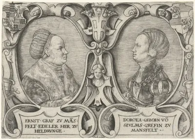 Dubbelportret van Graaf Ernst II Mansfeld zu Vorderort en van zijn vrouw Dorothea von Solms-Lich