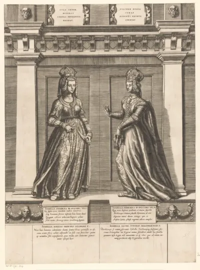 Dubbelportret van Isabella van Gelderen en Isabella van Aragón
