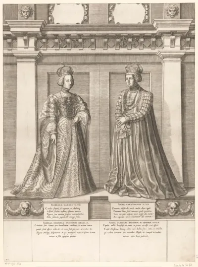 Dubbelportret van Isabella van Portugal en keizerin Anna