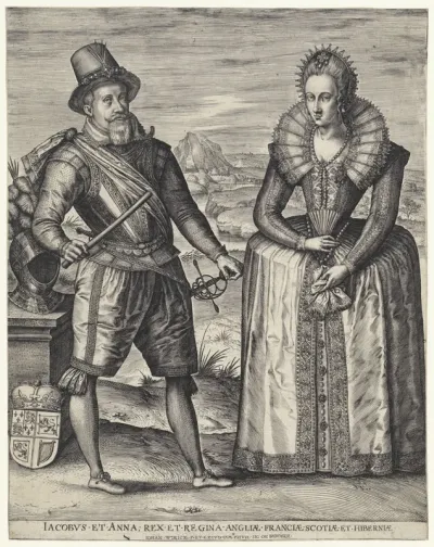 Dubbelportret van Jacobus I van Engeland en Anna van Denemarken, koning en koningin van England