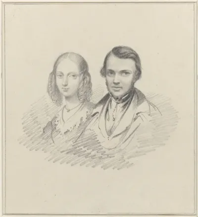 Dubbelportret van Jean Baptiste van Eijcken en Julie Anne Marie Noël van Eijcken