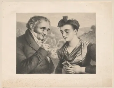 Dubbelportret van Johann Peter Hebel en Elisabeth Baustlicher