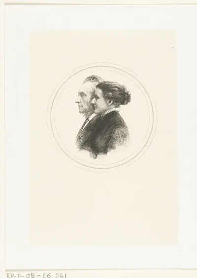 Dubbelportret van Josephus Albertus Alberdingk Thijm en zijn dochter